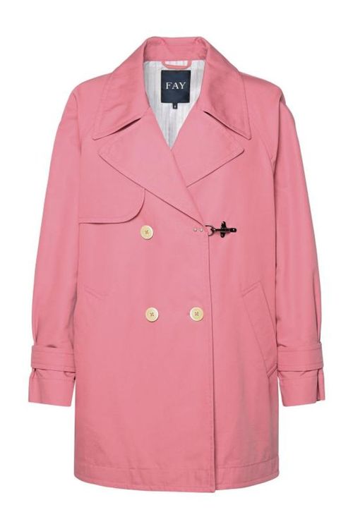 Fay Cotton Trench Coat With...