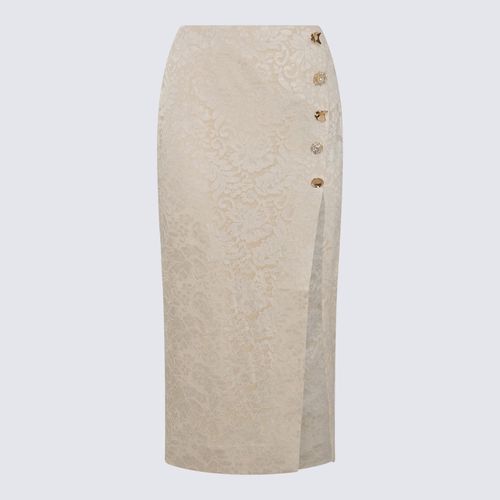 Self-Portrait Cream Midi Skirt