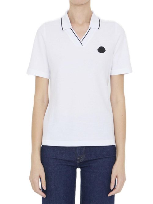 Moncler White Polo Shirt With...