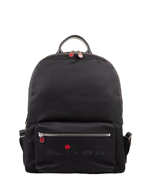 Kiton Black Nylon Backpack...