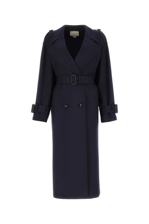 Gucci Navy Blue Wool Trench...