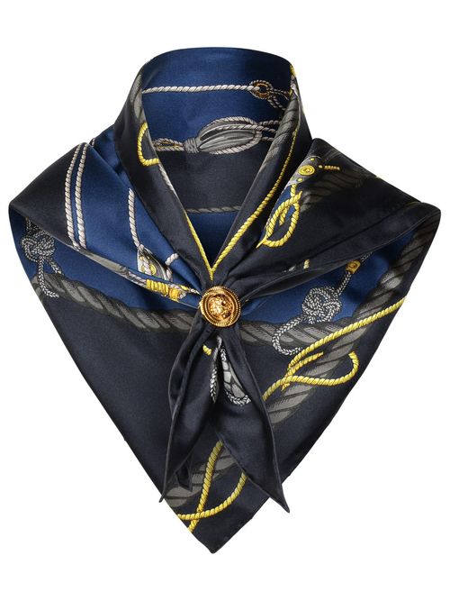 Versace Blue Silk Scarf