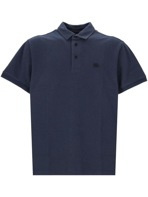 Etro Dark Blue Cotton Polo Shirt