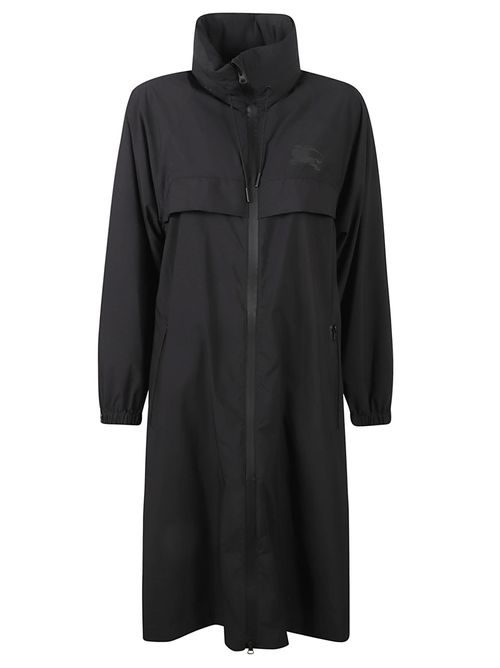 Burberry High-Neck Logo Trench