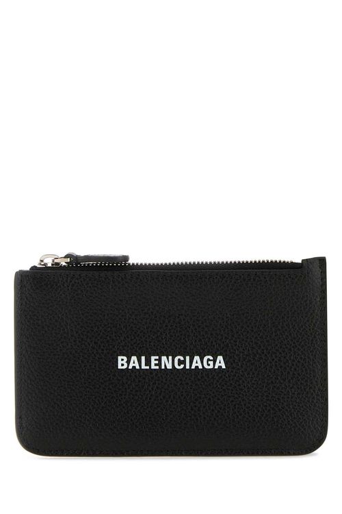 Balenciaga Black Leather Card...