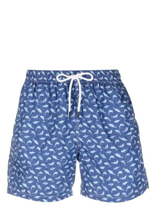 Fedeli Blue Swim Shorts With...