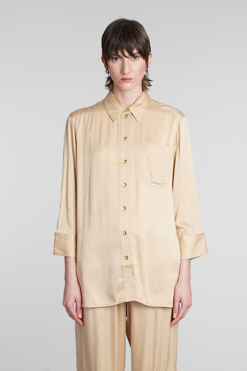 Ganni Shirt In Beige Viscose