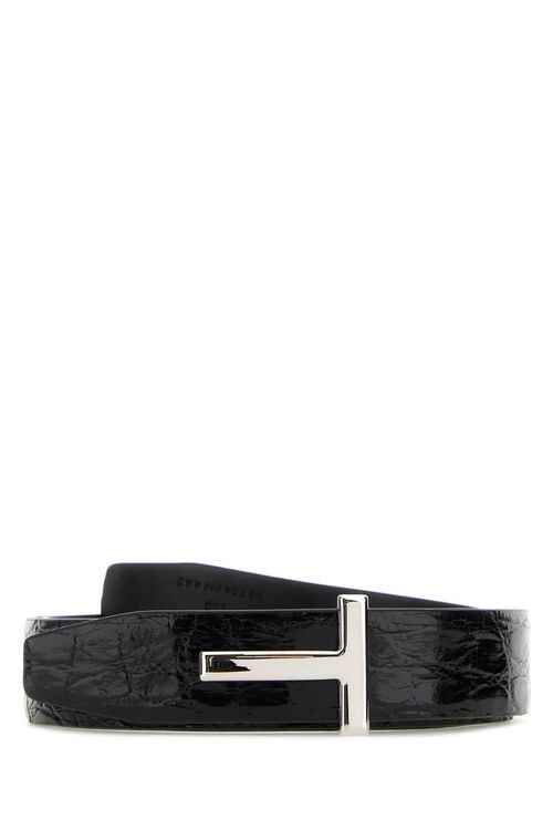 Tom Ford Black Leather T Belt