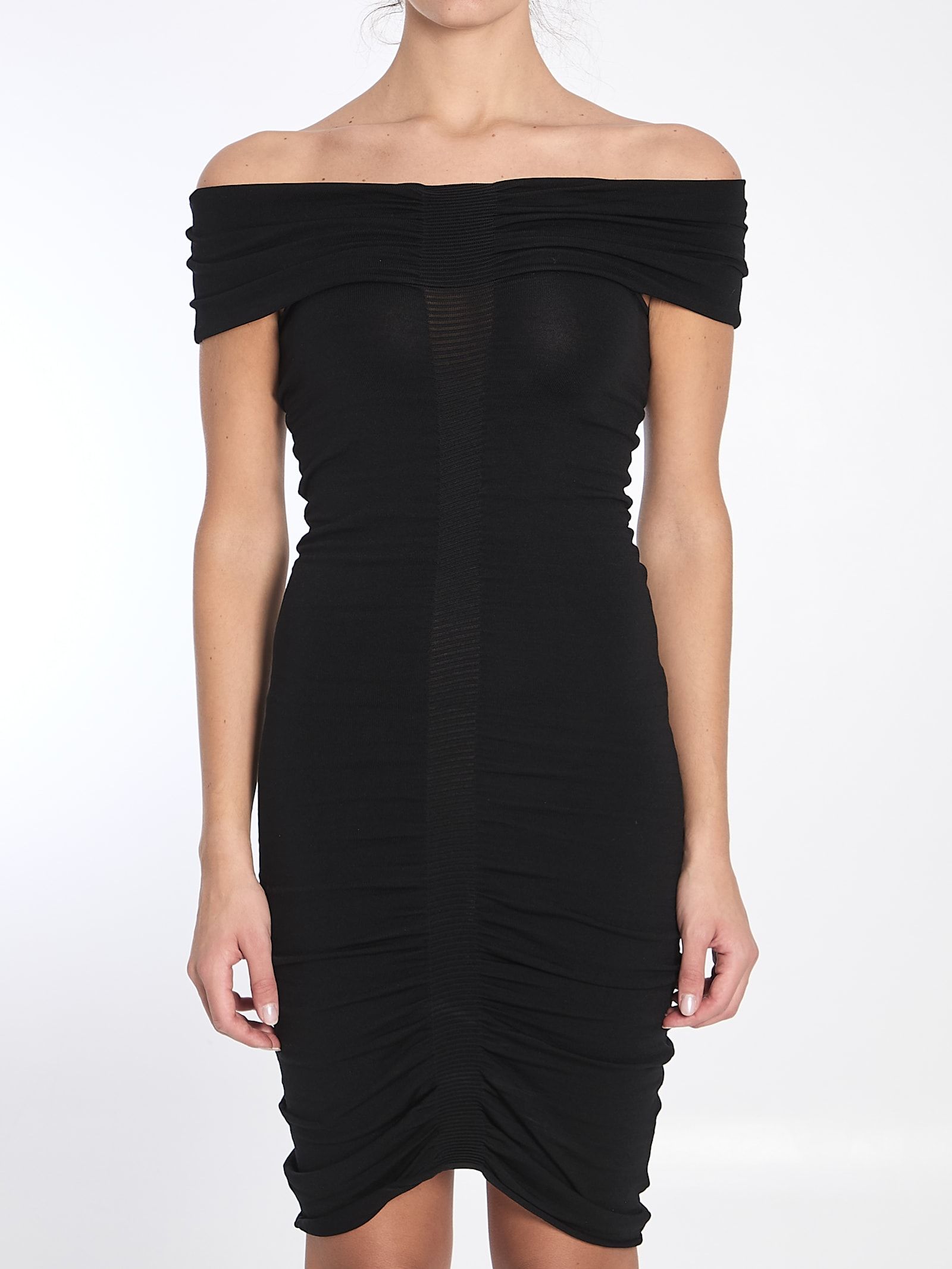 【ALEXANDER WANG】Off-the-shoulder dress with ruches Alexander Wang Off-the-shoulder Dress With Ruches | £382.00