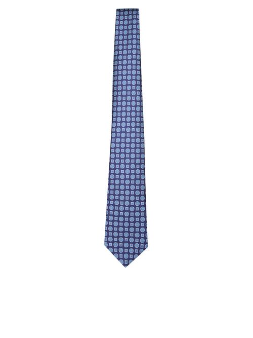 Kiton Blue Micro-Pattern Tie