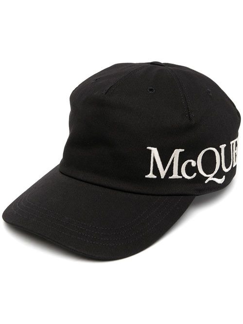 Oversize Black Jersey Hat With Logo Alexander Mcqueen Man