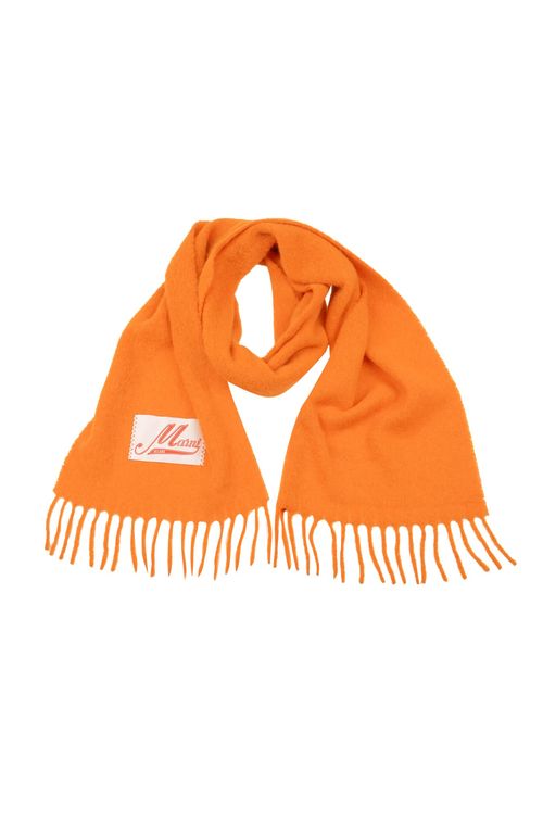 Marni Logo Patch Fringed Scarf