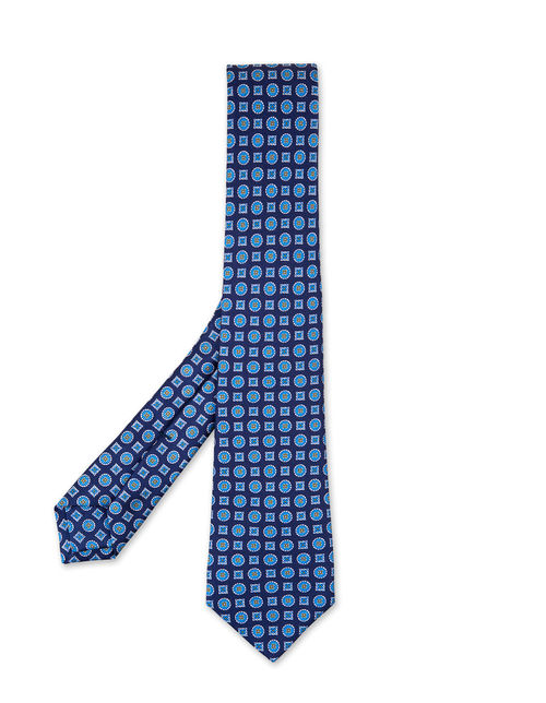 Kiton Blue Tie With Micro...