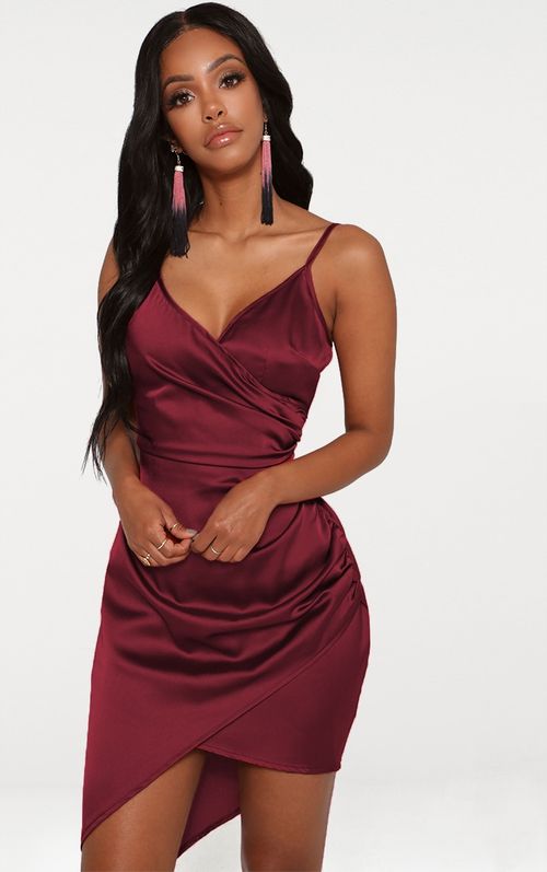 Shape Dusty Pink Satin Wrap Dress