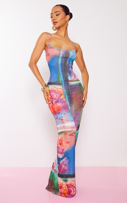 Petite Multi Abstract Print...