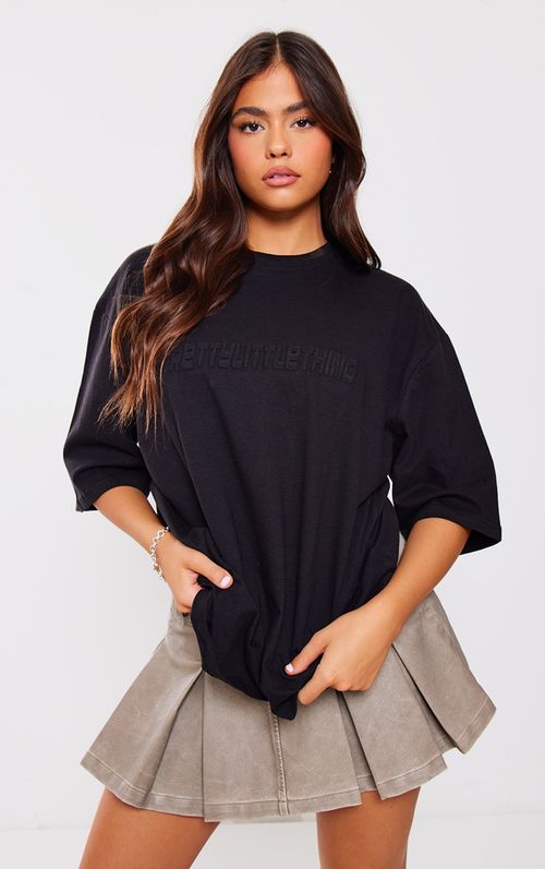 PRETTYLITTLETHING Black Oversized Training T-Shirt