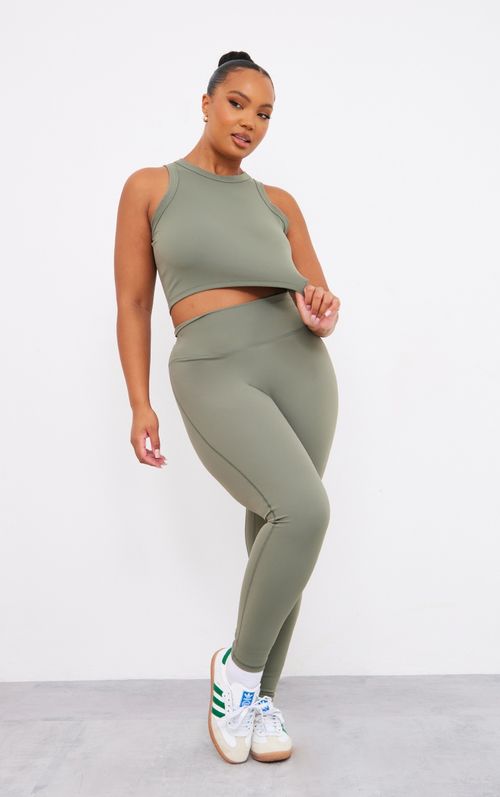 Plus Olive Sculpt High Waist Flare Yoga Pants