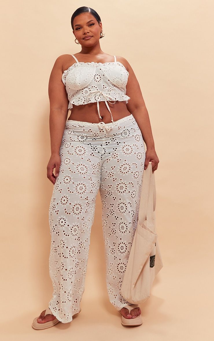 White Sea Print Wide Leg Beach Trousers, White | £15.00 | Closer White Sea Print Wide Leg Beach Trousers, White | £15.00 | Closer