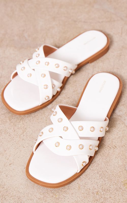 White Patent Pu Square Toe...