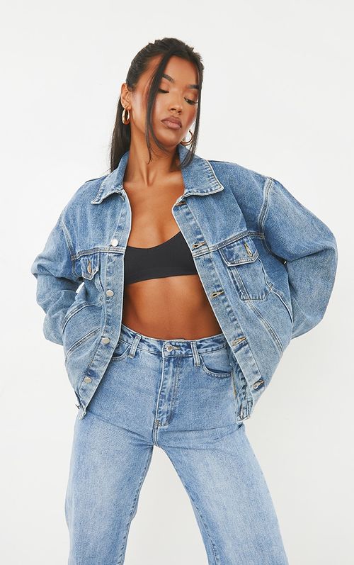 Tall Vintage Wash Oversized Denim Shirt Dress