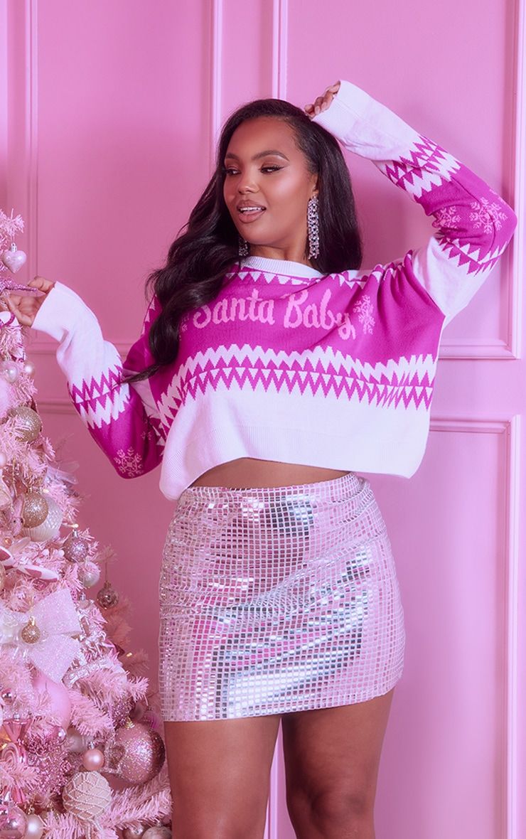 Cropped xmas jumper top