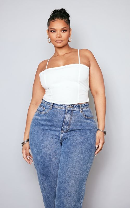 Plus Size Strappy Cropped Boned Corset