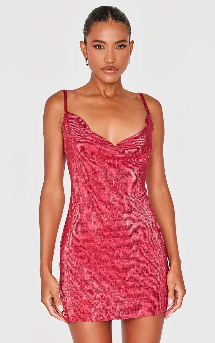Red vinyl bodycon dress hot sale