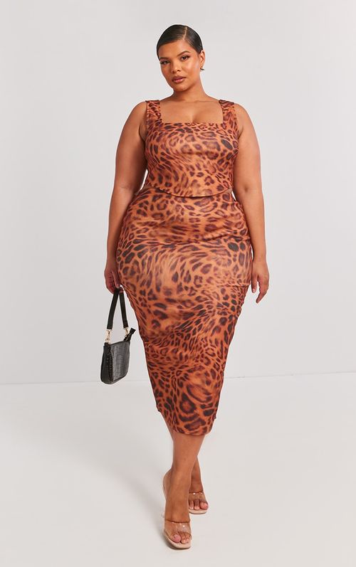 Plus Brown Leopard Printed...