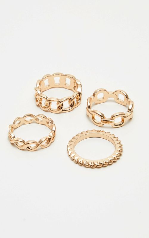 Gold Chain Link Multi Ring...