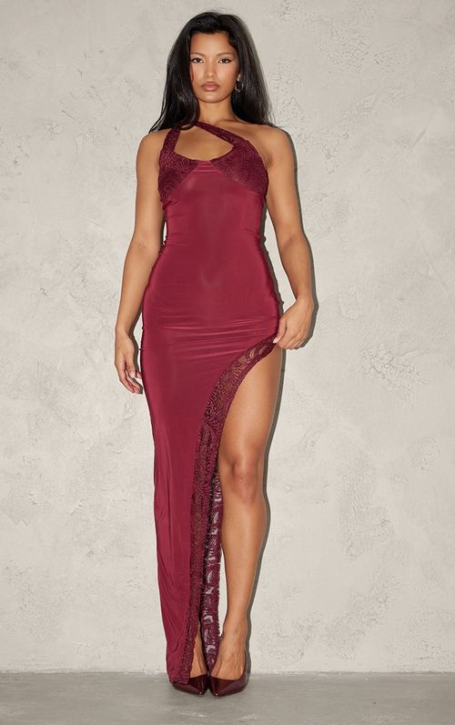 Cherry Red Asymmetric Hem...