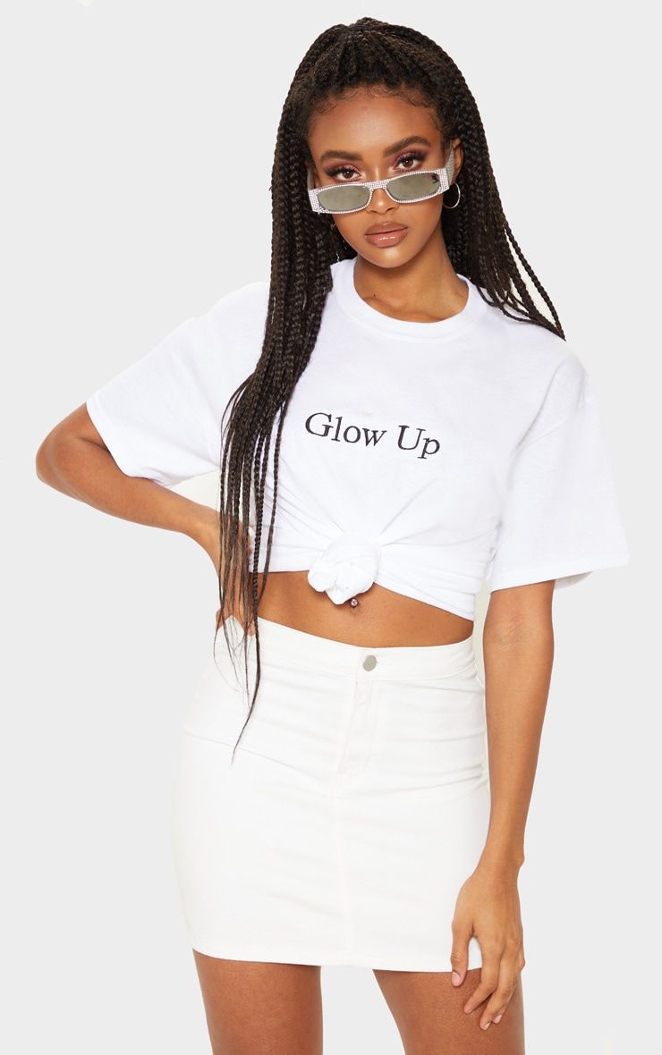 plt black denim skirt