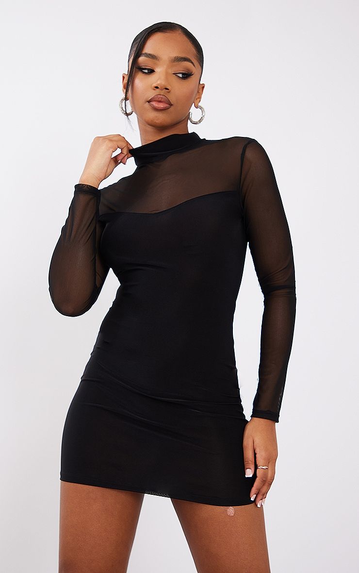 Long black slinky dress hotsell