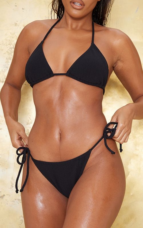 Black Mix Match Crinkle Bikini Top