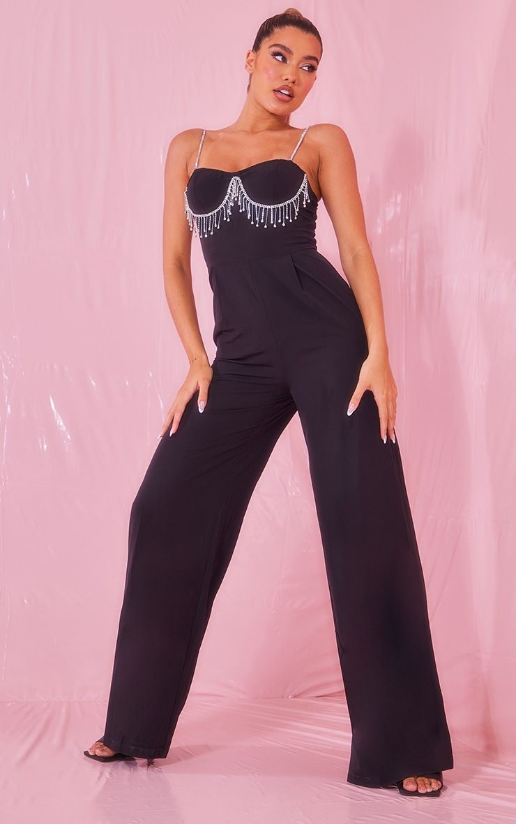 Tassel jumpsuit black new arrivals