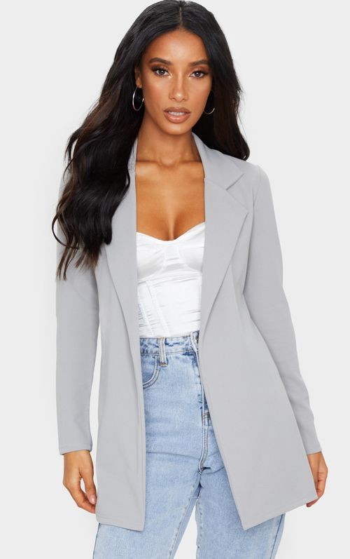 Grey Longline Blazer, Grey