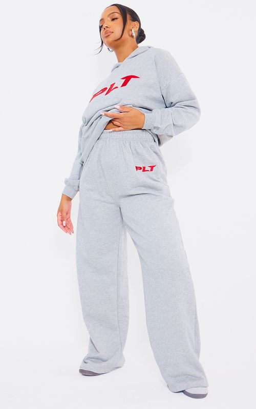 Shape Grey Marl Ruched Waist Wide Leg Sweatpants