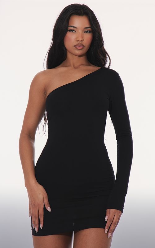 Black Cotton One Shoulder...