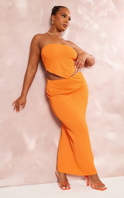 Plus Orange Textured Maxi...