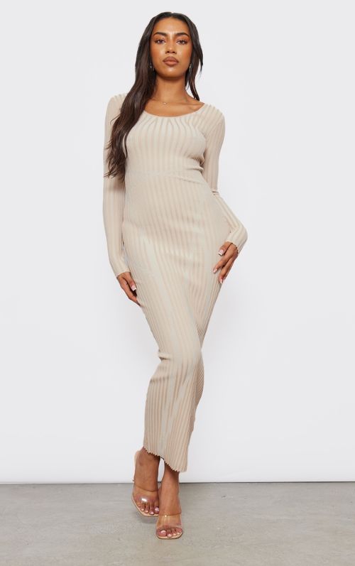 Tall Cream Contrast Knit...