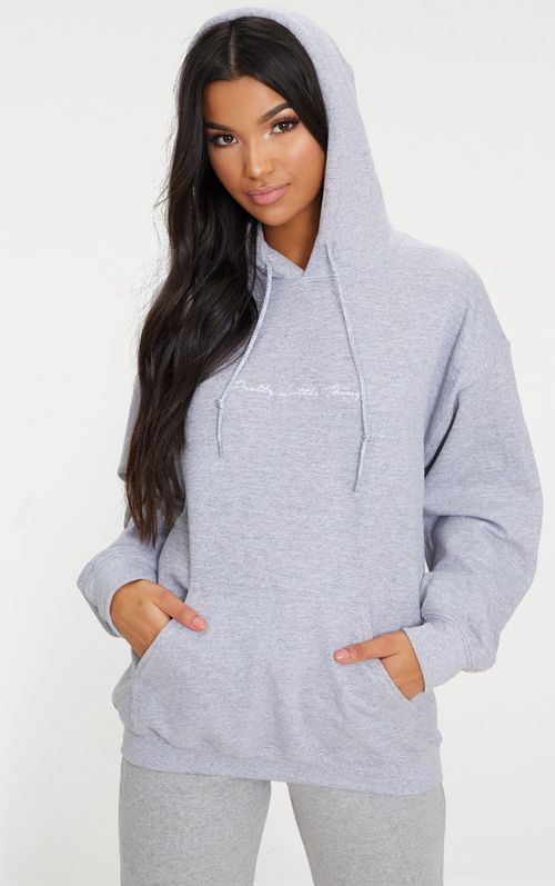 Shape Grey Marl Prettylittlething Plunge Sweatshirt