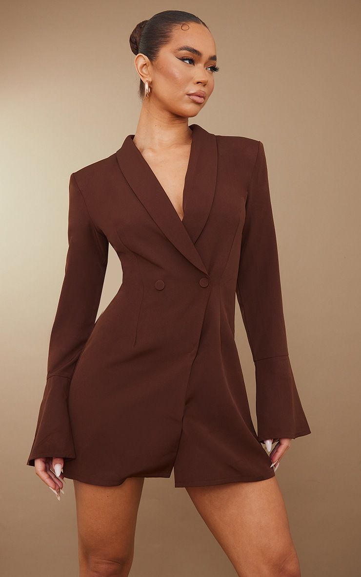 Bell sleeve cheap blazer dress
