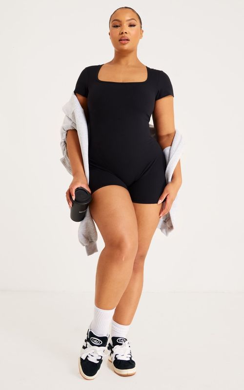 Plus Black Shapewear Unitard