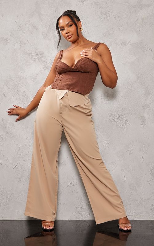 Plus Brown Cargo Corset Top