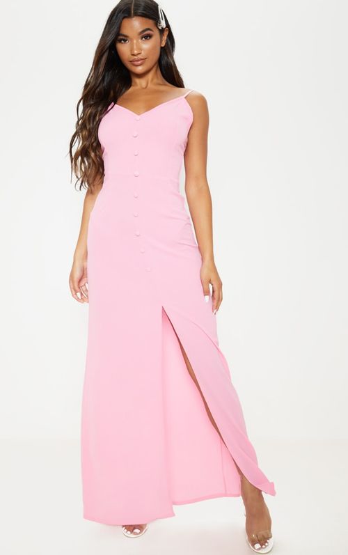 Pink Button Through Maxi...