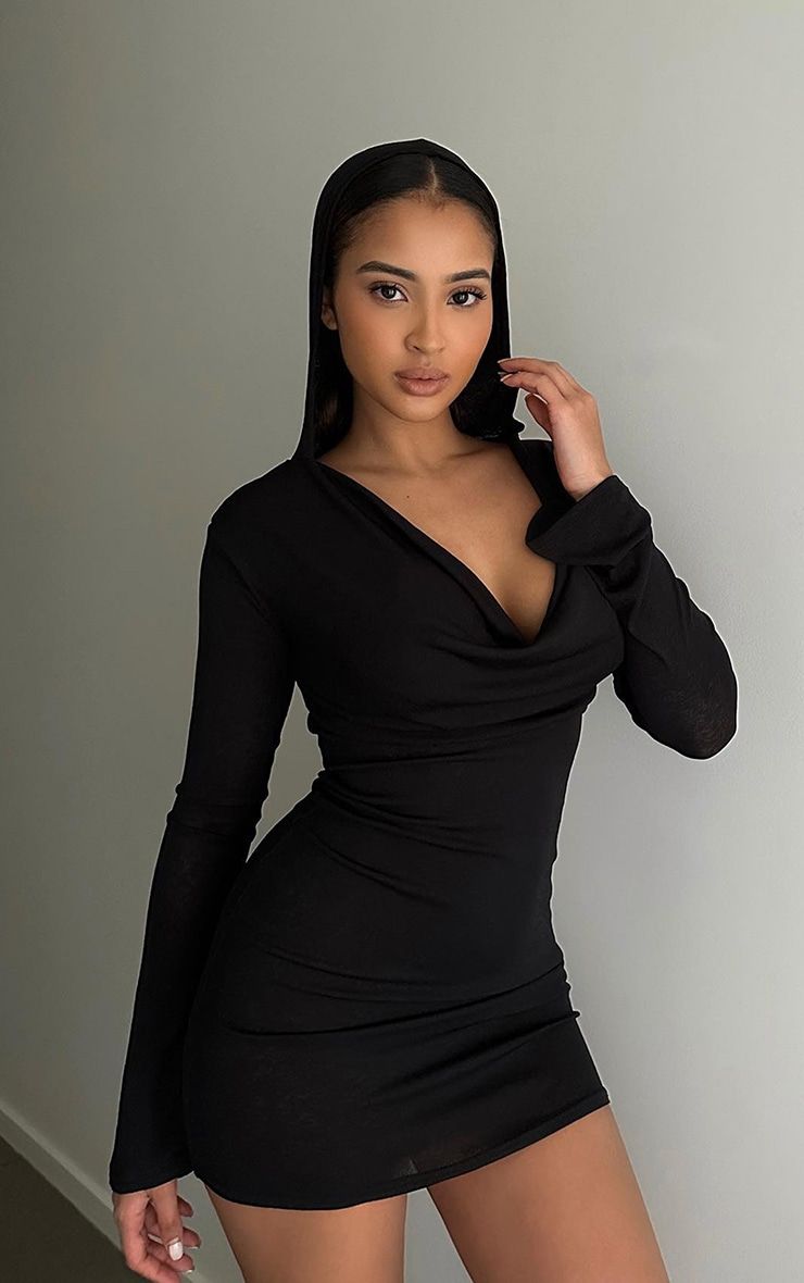 Hooded bodycon dress deals