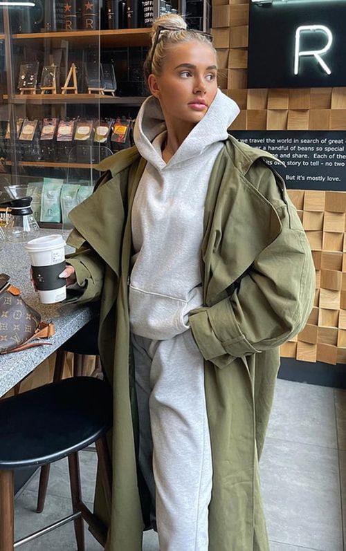 Khaki Woven Hooded Oversized...