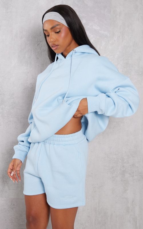 Pale Blue Slogan Oversized...