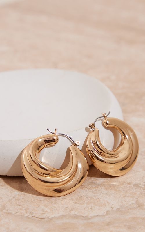 Gold Chunky Swirl Hoop...