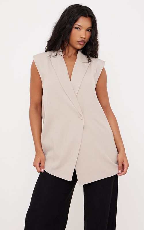 Beige Open Back Waistcoat,...