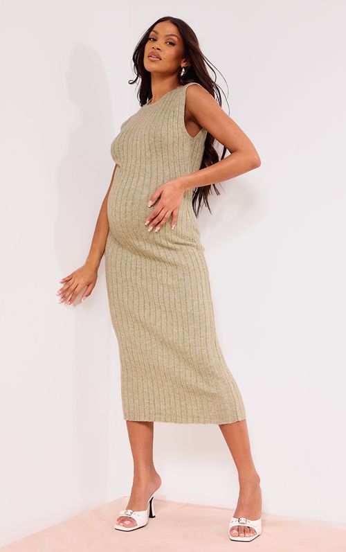 Maternity Olive Knit Rib...